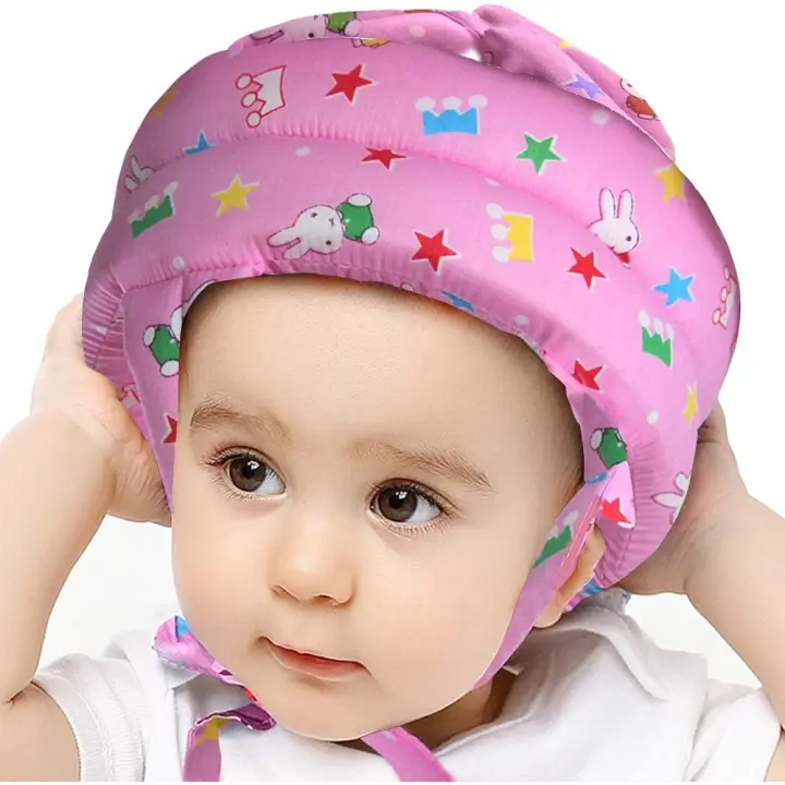 Protección para la cabeza del bebé, sombreros de protección infantil, casco antigolpes para bebé, protector de cabeza para niños que aprenden a caminar (rosa) - 1