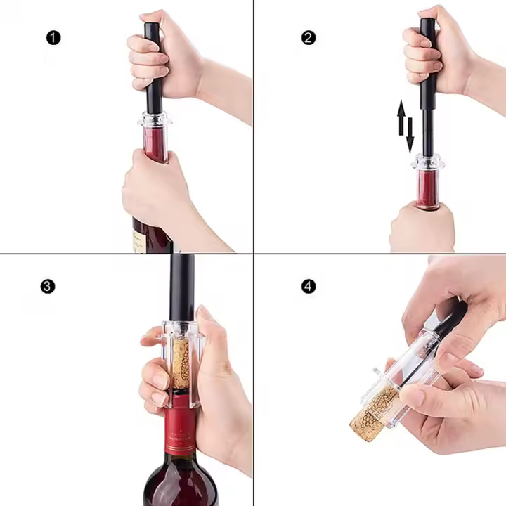 Herramienta de cocina al vacío, abridor de botellas de vino tinto, bomba de aire, removedor de corcho a presión, suministro de comedor - 1