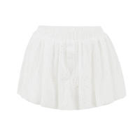 Minifalda de ballet para mujer, falda patinadora con bordado blanco y negro, cintura elástica, para baile, 2025 - details 4