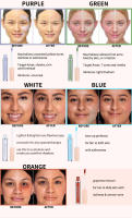 Corrector de 7 colores para ojos, ojeras, manchas rojas, marcas de acné, corrector líquido, base facial, cosméticos correctores de Color de piel - details 4