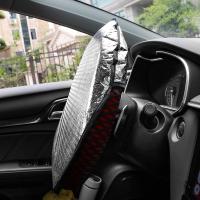 Cubierta de parasol para volante, protector solar Anti-UV fácil de instalar, suministros para coche, uso conveniente para ahorrar espacio - details 5