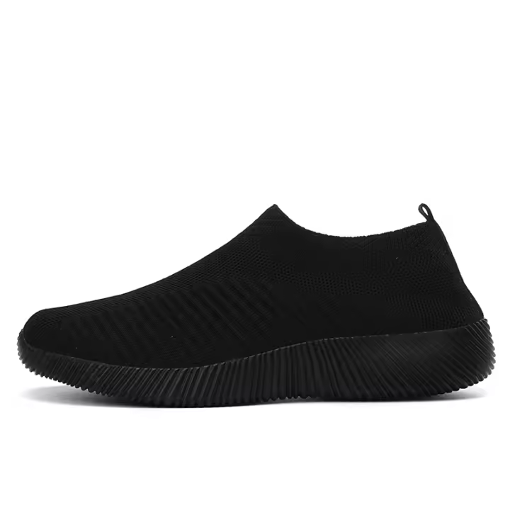 Zapatos de calcetines transpirables para mujer, zapatos deportivos suaves para caminar, zapatillas casuales de moda, negro - 1