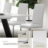 Conjunto de Sillas de Comedor, Diseño Moderno, Asiento y Respaldo Acolchado, Piel Sintética, Alta Capacidad,Montaje Rápido - details 3