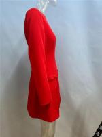 Elegante Vestido Mini de Doble Arco Manga Larga Cintura Alta Para Mujeres Moda de Otoño-Invierno - details 1