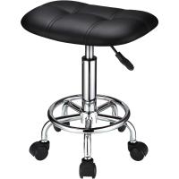 Giratorio de Ruedas Ajustable en Altura Negro Otomán de Muebles y Organización - details 0
