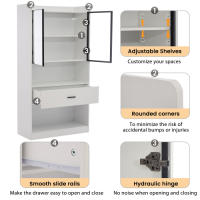 Gabinete de Almacenamiento con Luz Estante de Exhibición de Coleccionables con Puertas de Vidrio Emergentes 16 Colores Disponibles Ideal para Sala de Estar Blanco o Negro - details 4