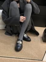 Mocasines perezosos con bloqueo de metal de un pedal, nuevos zapatos de cuero pequeños con plataforma de cabeza redonda de estilo británico - details 8