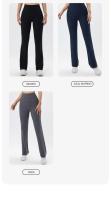 Leggings de mujer pantalones de yoga delgados pantalón de cintura alta de pierna ancha pantalón de campana deportivo transpirable de secado rápido - details 7
