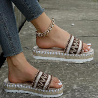 Sandalias de plataforma gruesa para mujer, alpargatas, chanclas, talla grande, color rojo, 43, 42, 41, 40 - details 7