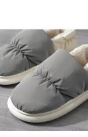 Zapatillas de casa de algodón para hombre y mujer, tela, transpirable, con tacón, cálidas, invierno - details 3