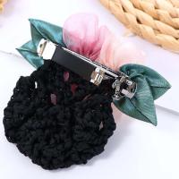 Asistente de vuelo enfermeras personal del banco cristal Crochet estilo coreano tocado flor moño red redecilla mujeres horquilla accesorios para el cabello - details 1