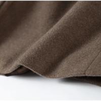 Chaqueta de Lana con Cremallera Marrón Elegante Abrigo de Otoño Vintage para Mujeres - details 7