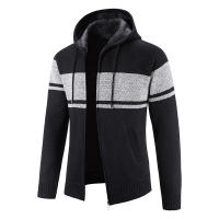 Nueva moda, abrigo con capucha para hombre, Otoño Invierno, cárdigan grueso de lana, suéter informal versátil, suéter de punto para mantener el calor para hombre - details 4