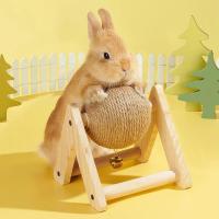 Conejo de juguete para mascotas pequeñas, garra de molienda, Bola de Sisal de cáñamo, resistente al desgaste y a las mordeduras, estable, antigiro, rompecabezas - details 1