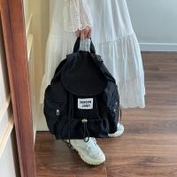 Mochilas simples de Color sólido con cordón, bolsos de hombro fruncidos de nailon de gran capacidad, mochila escolar informal ligera para estudiantes, viaje - details 12