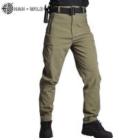 Hanye verde negro camuflaje piel de tiburón pantalones de concha suave Montañismo al aire libre - details 0