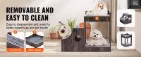 SucceBuy Litera Gris para Mascotas con Escaleras Extraíbles, Percha con Ventana de Varios Niveles para Perros y Gatos, con Almacenamiento y Uso en Interiores, Cómoda Plataforma para Asiento para Mascotas Pequeñas - details 4
