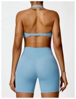 Mujeres Sexy belleza espalda gimnasio correr Push Up Yoga deportes sujetadores transpirable envuelto Yoga deportes sujetadores copa triangular ropa interior femenina - details 7