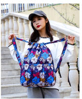 Mochila versátil de nailon con cordón para mujer, bolsa de deportes al aire libre, bolsa de cambio de gran capacidad, mochila de viaje ligera - details 7