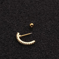 2 uds 2022 más nuevo de simple oído brazalete 18g de acero de diseño tornillo para barra de pesas a oído brazalete cz daith helicoidal trago joyería piercing - details 5