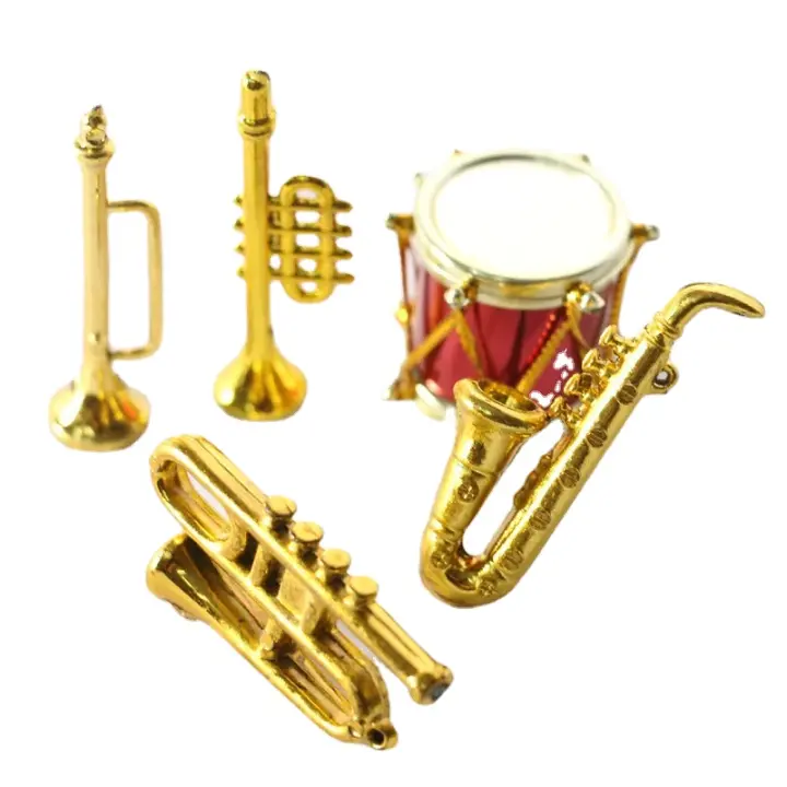 Mini Saxofón Clásico Adorno Musical para Casa de Muñecas Regalo Navideño Ideal - 1