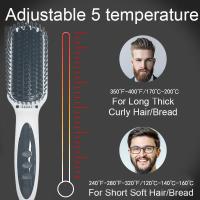 Fast Heating Anti Scald Beard Straightening Comb for Men Professional Hair Styling Straightener Brush for Women Auto Shutoff - details 3