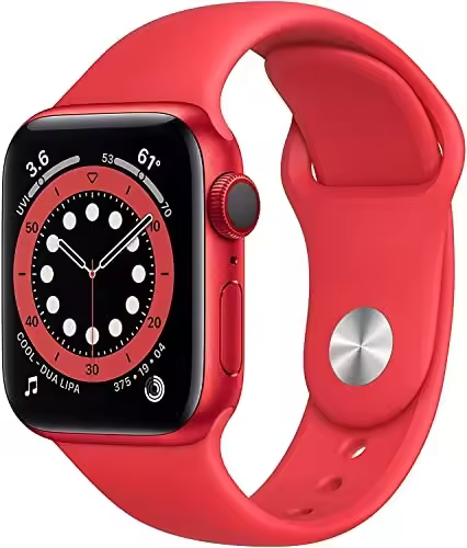 Apple Watch Series 6 (GPS + Cellular, 44 mm) - Caja de aluminio gris espacial con correa deportiva negra (renovada) - 1