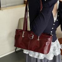 Bolso de hombro con hebilla francesa que combina con todo, bolso de cuero de Color sólido para ocio, bolso de mano para ir al trabajo Y2k para mujer - details 7