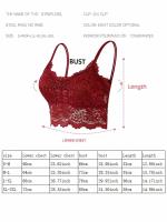 Top de Encaje Cómodo Lencería Sin Cable con Diseño Hueco para Mujeres 2pcs de Ropa Interior Sexy de Color Sólido - details 0