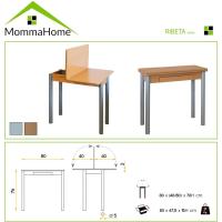 Mesa de Cocina Extensible Moderna Estilo Blanco/Plata Tamaño 80x40/80x78 cm RIBETA - details 15