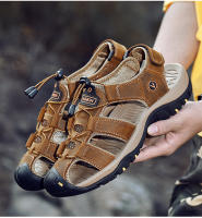 Sandalias deportivas de verano para hombre, calzado de senderismo al aire libre, Punta cerrada, cuero genuino, atlético, caminar por sendero, informal, zapatos de agua - details 8
