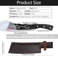 Cuchillo de Chef Hecho a Mano de Acero 4CR13C Cuchillo de Cocina para Carne, Verduras, Frutas, Pescado Incluye Funda Perfecto para Cocinar al Aire Libre en Camping BBQ - details 6