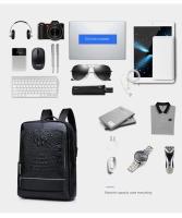 Mochila de negocios de cuero genuino de los hombres, mochila de piel de vaca de capa superior - details 9