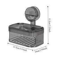 Soporte de esponja para jabón con ventosa sin perforaciones, caja de jabón de drenaje impermeable montada en la pared con caja de drenaje, estante de jabón extraíble para Baño - details 0
