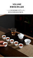 Dehua Porcelana Blanca Oveja Grasa Jade Kung Fu Té Tazón Cubierta, Caja de Regalo, Regalo de Empresa, Juego de Cerámica de Mano - details 6