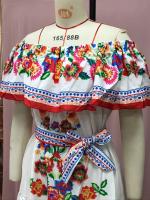 Nuevo vestido largo con vuelo y estampado de flores rojas de un hombro para primavera y verano 2025 - details 36