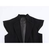 Elegante ss para mujer estilo francés con mangas onduladas color sólido - details 2