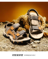 Sandalias de piel de vaca de primera capa para exteriores, sandalias de senderismo de verano, zapatos de playa con punta abierta - details 11