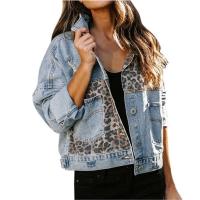 Abrigos vaqueros con estampado de leopardo para mujer, moda de otoño - details 0