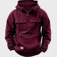 Chaqueta con capucha de color sólido para hombre, otoño e invierno, deportes de moda, deportes sueltos - details 7