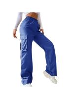 Pantalones cargo rectos a la moda para mujer, pantalones informales con cintura elástica para mujer - details 5