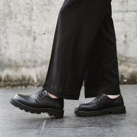 Zapatos casuales de cuero para hombre con punta redonda y talla grande, con aumento de 5,5 cm. - details 17