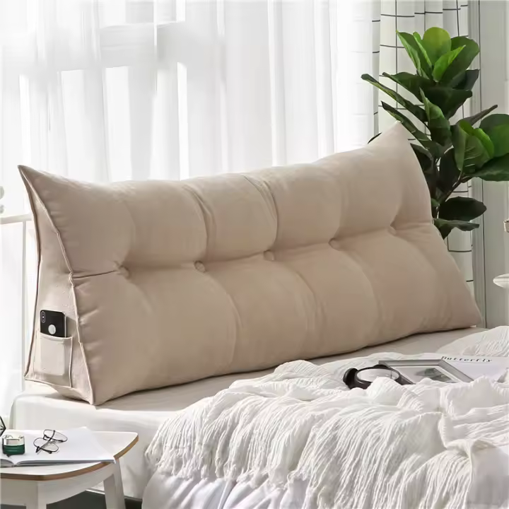 Cojín de Escritura de Lectura Almohada de Soporte de Espalda en Forma de Triángulo 100% Poliéster - 1