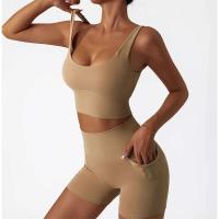 Conjunto de Yoga Sin Costuras para Mujeres Uniforme de Gimnasio de Entrenamiento Sujetador PIESS - details 19