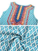 Ropa de día bohemia estampada de verano para mujer, vestidos de vacaciones sin mangas a la moda, chalecos de fiesta informales con cuello redondo, vestidos de talla grande - details 3