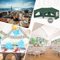 Carpa de 3x6m con 6 Paredes Tent de Fiesta Impermeable, Protección UV 50+, Altura Ajustable - details 1