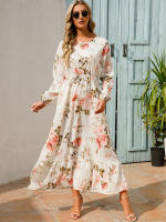 Vestido largo playero de verano para mujer, casual, elegante, de manga larga y corte en A. - details 1