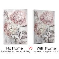 Póster Nórdico de Pintura en Lienzo de Tulipanes Rosa y Peonías con Marco de DHROOM Decoración Moderna para Sala de Estar Arte de Pared para el Hogar - details 0