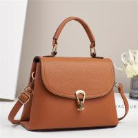 Bolso de mano estilo minimalista Cocogigi - Beige, correa ajustable, cierre de cremallera, forro de poliéster, detalle de pintura en los bordes, perfecto para desplazamientos y uso diario, bolso de uso diario |   Bolso minimalista |   Bolsa con correa aju - details 7