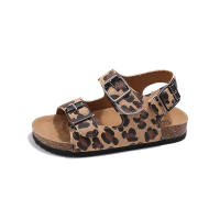 Sandalias de Moda para Niños y Niñas Zapatos de Playa con Estampado de Leopardo Punta Abierta - details 0